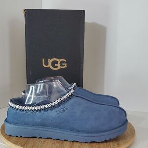 UGG Tasman Slipper Men's US 8 Pacific Blue Suede Wool NEW